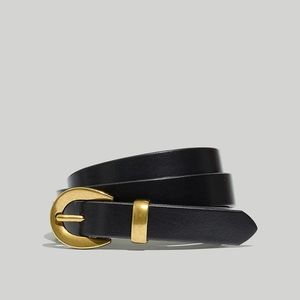 Madewell Chunky Buckle Skinny Leather Belt
